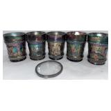 Set of (5) Dugan "peacock at the fountain"