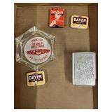 Vintage Advertising Items & Cigarette Case