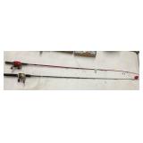 Zebco dura action rod and Zebco 33 50th year