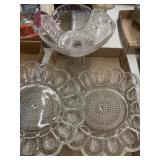 Indiana Glass Egg plates, Glass Pedestal Bowl