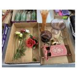 Clay Roses & Assorted Decorative Items