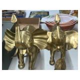 (2) small brass elephants