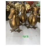 (3) brass duck statues