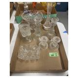 Clear crystal glass candle stick holder