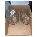 2 clear glass piggy banks by anchor hocking
