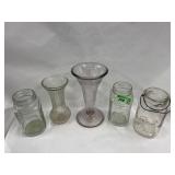 Ball jars and two vases