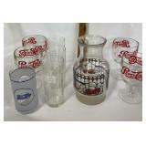 Vtg. Pepsi Cola Pitcher & Glasses