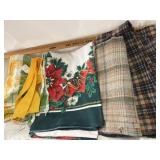Vtg. Apron, Vtg Table cloth, Fabric Remnants