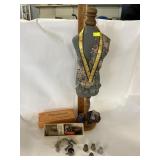 Vtg. Style Tapestry vest, Vtg sewing Thimbles