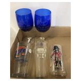 Vtg. Hooks Drug store glass , Miller lite glass