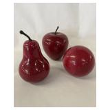 Vtg. Red Alabaster stone fruit