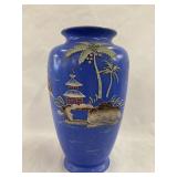 Hand Painted Japanese Vase 10"H