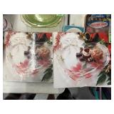 2 Glass Heart Shaped Serving Trays