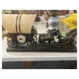 United metal goods conestofa wagon lamp/clock
