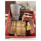 Milk Crate of items- Hub-seals, cut off wheels,