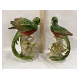 Lefton Quetzal Vintage Parrot Ceramic Statues