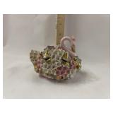 Antique Lefton Hand Painted Swan Trinket Bowl