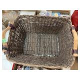 Hand made wire framed woven basket