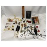 Junk drawer lot ( fossilized tooth scissors w