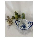Vtg. Ceramic Frogs , Vtg. Japan porcelain
