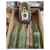 3 Glass CocaCola Bottles, 1 Glass Supreme Fruit