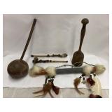 Hand Carved Coconut Shell Waterdipper, Primitive