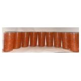 Jeannette glass orange spaghetti string glasses