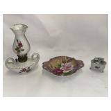 Lefton China bowl porcelain oil lamp and table