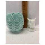 Vtg. White milk glass toothpick holder , Vtg.