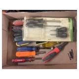 Assorted types of screw drivers