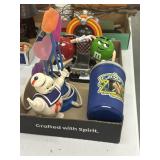 Advertisement items from various brands