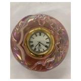 Fenton Carnival Art Glass with clock 3" H