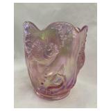 Fenton Carnival Glass Vase Atlantis pattern 6.5" H