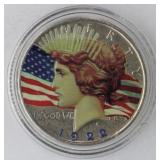 1922 Colorised Peace Silver Dollar