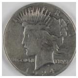1924 Peace Silver Dollar, 90% Silver Coin