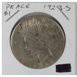 1923-S Peace Silver Dollar, 90% Silver Coin