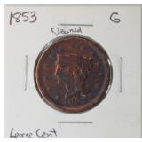 1853 Large Cent Coin