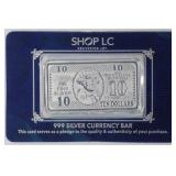 10 Grams, .999 Fine Silver 
