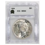 1924 Peace Silver Dollar