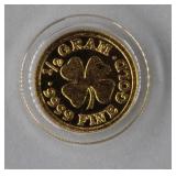 1/2 Gram, .999 Fine Gold 