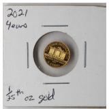 2021 4 Euro 1/25th oz. t. 9999 Fine Gold, Philharm