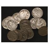 20x Full Date Buffalo Nickels