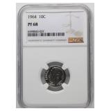 1964 NGC PF68 Roosevelt Dime