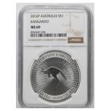 2016-P NGC MS69 Australia Silver Kangaroo