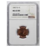 1957 MS65RD Lincoln Wheat Cent
