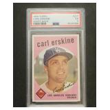 1959 Topps Carl Erskine #217 White Back version