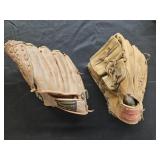 2 left-handed baseball gloves, Rawlings Dave