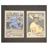 1983 Fleer baseball Sandberg & Gwynn rookie cards