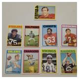 9 1972 Topps football star cards