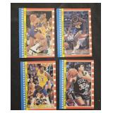 4 1987 Fleer basketball stickers: Magic Johnson,
